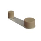 Tope retenedor giratorio para puertas beige adhesivo y tornillos (Köppels T2001X) (Blíster)