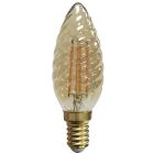Lámpara cristal Led vela rizada caramelo 4W E14 2200°K (F-BRIGHT 2601986)