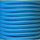 Bobina 15 metros cable textil decorativo azul celeste liso mate (CIR62CM15)