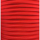 Bobina 15 metros cable textil decorativo rojo liso mate (CIR62CM24)