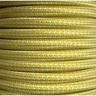 Bobina 15 m. cable textil decorativo amarillo/blanco Zig Zag brillo (CIR62CTS73/16)