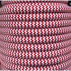 Tira 5 metros cable textil decorativo blanco/rojo Zig Zag mate (R62CM24/01)