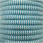 Bobina 25 metros cable decorativo textil azul algodón zig-zag (CIR62BA13)