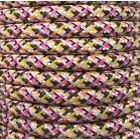 Bobina 25 metros cable decorativo textil rosa pixel brillo (CIR62PI05)