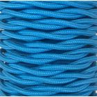 Bobina 15 m. cable decorativo textil trenzado azul turquesa mate (CABEXT2P04)