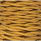 Bobina 25m. cable decorativo textil trenzado dorado brillo (CABEXT2R05)