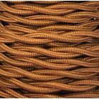 Bobina 25m. cable decorativo textil trenzado oro viejo brillo (CABEXT2R06)