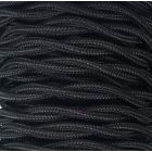 Tira 5m. cable decorativo textil trenzado negro mate (CABEXT2P19)
