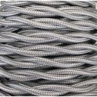 Tira 5m. cable decorativo textil trenzado plata (CABEXT2R13)