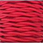 Tira 5m. cable decorativo textil trenzado rojo mate (CABEXT2P18)