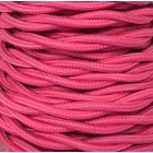 Bobina 15m. cable decorativo textil trenzado rosa mate (CABEXT2P08)