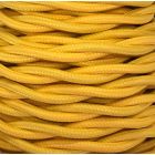 Bobina 15m. cable decorativo textil trenzado amarillo mate (CABEXT2P12)