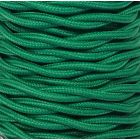 Bobina 15m. cable decorativo textil trenzado verde mate (CABEXT2P15)