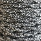 Tira 5m. cable decorativo textil trenzado carbón algodón batido (CABEXT2TA04)