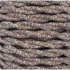 Bobina 15m. cable decorativo textil trenzado marrón algodón batido (CABEXT2TA07)