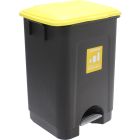 Cubo de basura con pedal y ruedas amarillo 75L (Mader 99957)