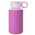 Botella rosa de borosilicato y silicona para niños 200 ml. (Ibili 758910P)
