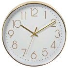 Reloj de pared blanco y dorado ø30cm (Nedis CLWA015PC30GD)