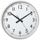 Reloj de pared blanco y plata XL ø38cm fácil lectura (Nedis CLWA016PC38AL)