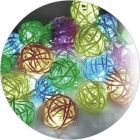 6 m. guirnalda Led 30 bolas de ratán multicolor con mando 8 funciones IP65 (Electro DH 79.725/6/RGB)