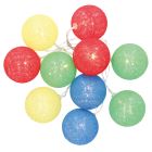 2,85m. guirnalda LED de bolas multicolores de algodón a pila(GSC 204805017)
