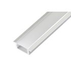2m. perfil de aluminio de empotrar rectangular 12,5x8mm. SIN DIFUSOR (Ledesma 54123)