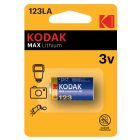 1 ud. pila para mandos y cámaras Kodak Max Lithium 3V 123LA (Blíster)