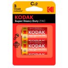 2 uds. pilas Kodak Super Heavy Duty Zinc Salinas 1,5V R14 C (Blíster)
