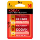 2 uds. pilas Kodak Super Heavy Duty Zinc Salinas 1,5V R20 D (Blíster)