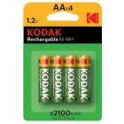 4 uds. pilas recargables Kodak HR06-AA 2100 mAh (Blíster)