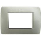 Placa para caja rectangular 3 módulos verde metálico (Bticino Luna C4803VM)