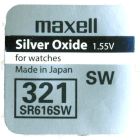 1 ud. pila de botón Maxell 321 SR616SW 1,55V (Blíster)